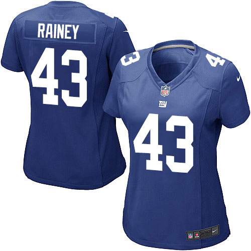 Women's Game Bobby Rainey Nike Jersey Royal Blue Home - #43 NFL New York Giants